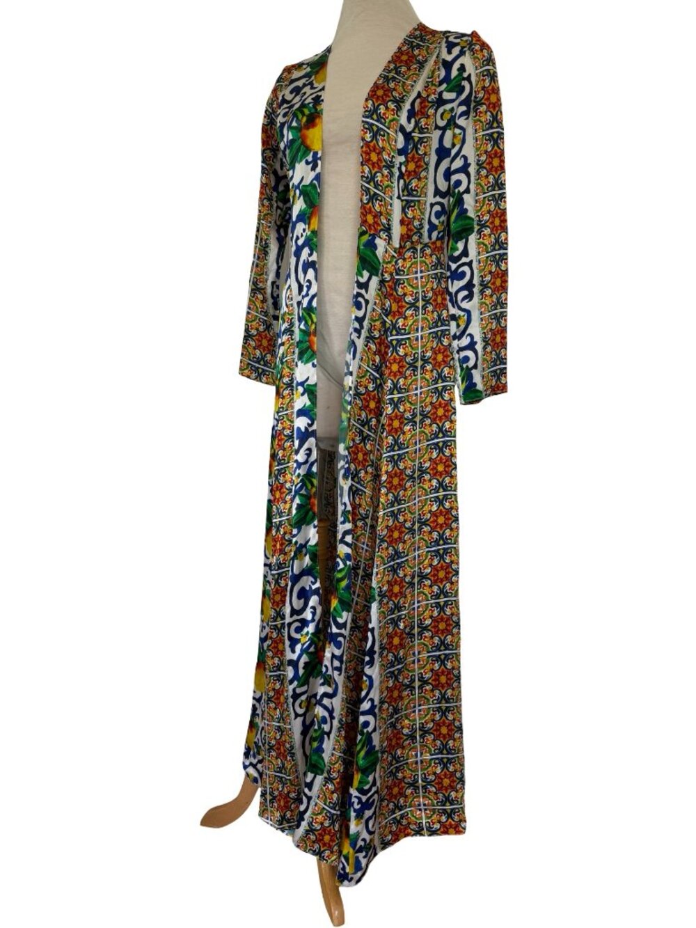 We Are Leone Sicily Print Maxi Duster Robe - S